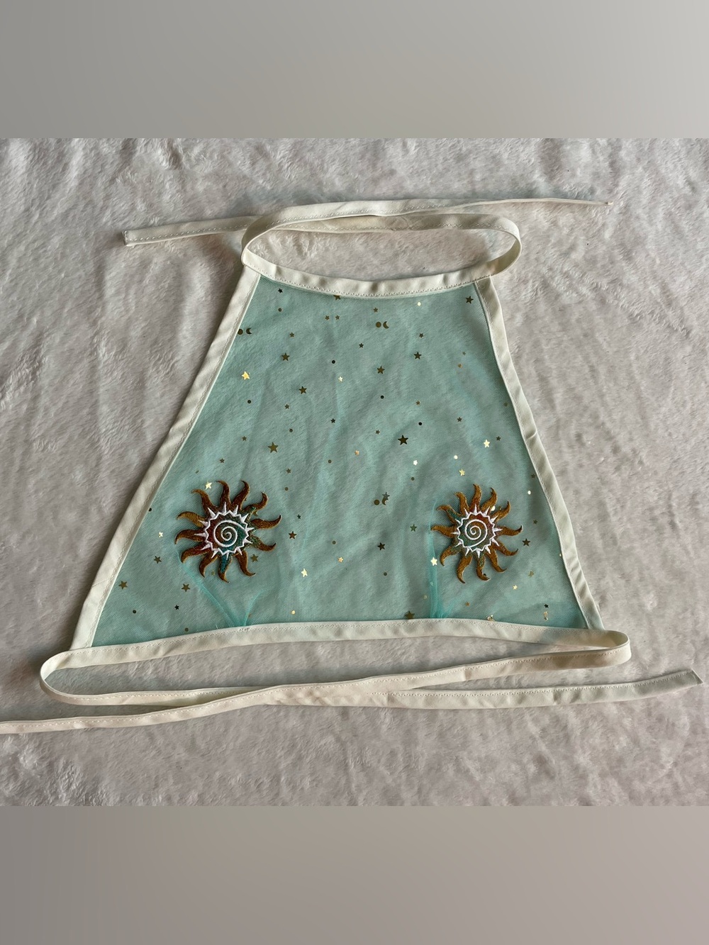 Sheer Aqua Star & Sun Sheer Halter Bralette
